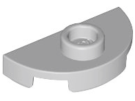 Plate Special Round 1 x 2 Half Circle with Stud (Jumper) in Light Bluish Gray
