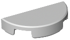 Tile Round 1 x 2 Half Circle in Light Bluish Gray