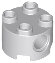 Brick Round 2 x 2, Pin Holes in Light Bluish Gray