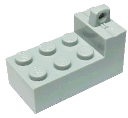 Hinge Brick 2 x 4 Locking with 1 Finger on Top at One End in Light Bluish Gray