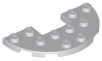 Plate Round Half 3 x 6 with 1 x 2 Cutout in Light Bluish Gray