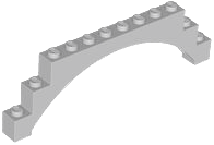 Brick Arch 1 x 12 x 3 Raised Arch with 5 Cross Supports in Light Bluish Gray