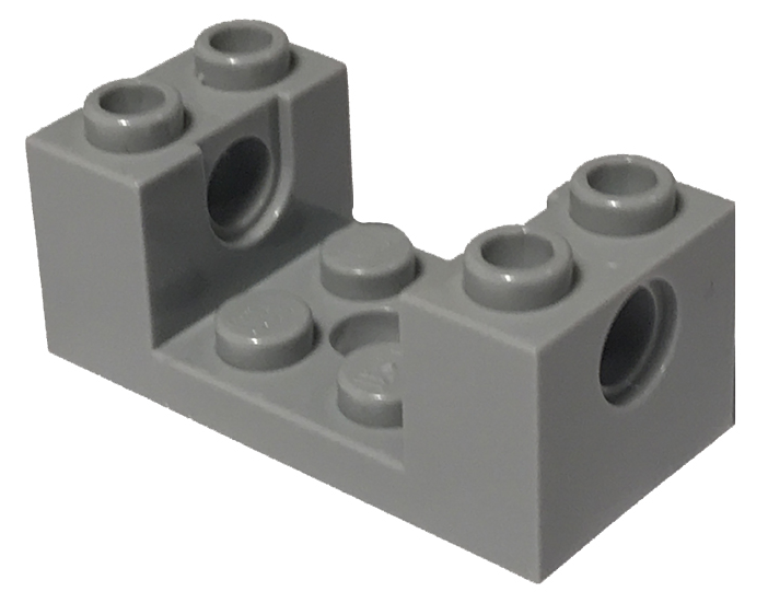 Brick Special 2 x 4 x 1 1/3 with Pin Holes and 2 x 2 Recessed in Light Bluish Gray