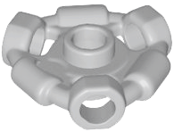 Plate Special 1 x 1 with Hole Through Stud, 3 Bars and 3 Bar Holes in Light Bluish Gray