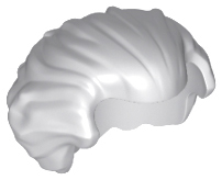Hair Swept Back with Widow's Peak Chin-Length and Bushy in Back in Light Bluish Gray