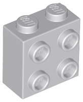 Brick Special 1 x 2 x 1 2/3 with 4 Studs on 1 Side in Light Bluish Gray
