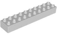 Duplo Brick 2 x 10 in Light Bluish Gray