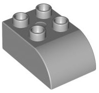 Duplo Brick 2 x 3 with Curved Top in Light Bluish Gray
