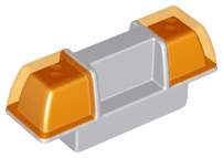 Duplo Siren / Flashing Light - Trans-Orange in Light Bluish Gray