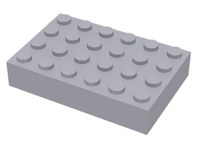 Brick 4 x 6 in Light Bluish Gray