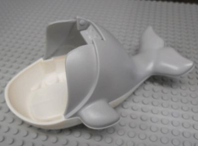 Duplo Animal Whale, Body with White Base in Light Bluish Gray