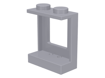 Window 1 x 2 x 2 Plane, Solid Studs in Light Bluish Gray