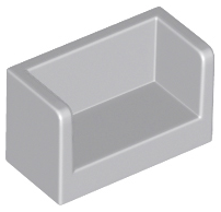 Panel 1 x 2 x 1 with Rounded Corners and 2 Sides in Light Bluish Gray