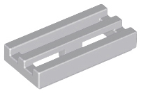 Tile Special 1 x 2 Grille with Bottom Groove in Light Bluish Gray