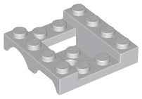 Vehicle Base 4 x 4 x 1 1/3 with Wheel Arches, 2 x 2 Recessed Center and Hole in Light Bluish Gray