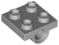 Plate Special 2 x 2 with 1 Pin Hole [Split Underside Ribs] in Light Bluish Gray