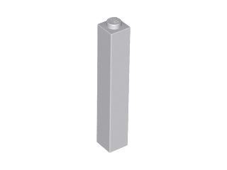 Brick 1 x 1 x 5 with Solid Stud in Light Bluish Gray