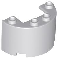 Cylinder Half 2 x 4 x 2 with 1 x 2 Cutout in Light Bluish Gray