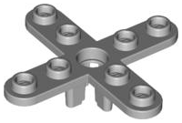 Propeller 4 Blade 5 Diameter with Rounded Ends, Open Hub in Light Bluish Gray