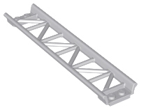 Vehicle Track, Roller Coaster Straight 16L in Light Bluish Gray