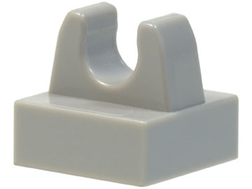 Tile Special 1 x 1 with Clip and Straight Tips in Light Bluish Gray