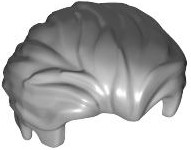 Hair Swept Back with Slight Widow's Peak and Short Side Burns [Plain] in Light Bluish Gray