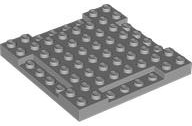 Plate Special 8 x 8 x 2/3 with Four 1 x 4 Recessed Edges in Light Bluish Gray