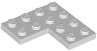 Plate 4 x 4 Corner in Light Bluish Gray