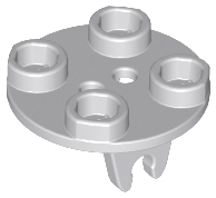 Wheel Holder, Plate, Round 2 x 2 Thin with Clips in Light Bluish Gray
