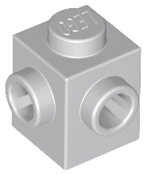 Brick Special 1 x 1 with Studs on 2 Adjacent Sides in Light Bluish Gray