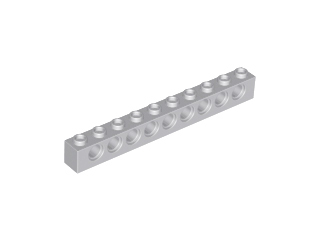 Technic Brick 1 x 10 [9 Pin Holes] in Light Bluish Gray