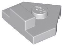 Plate Special 2 x 2 Wedge, Center Stud, 1 x 1/2 Raised Tab in Light Bluish Gray