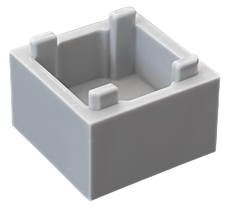 Container Box 2 x 2 x 1 Reinforced Bottom in Light Bluish Gray