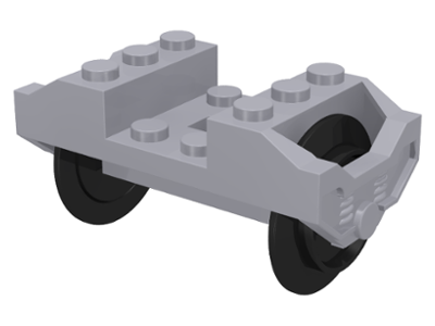Wheel Holder, Train with Wheels [Complete Assembly] in Light Bluish Gray