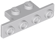 Bracket 1 x 2 - 1 x 4 [Rounded Corners at Bottom, Square Corners at Top] in Light Bluish Gray