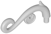 Curled Decorative Ornament / Plant Vine with Bar in Light Bluish Gray