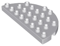 Duplo Plate Round 4 x 8 Semi-Circle in Light Bluish Gray