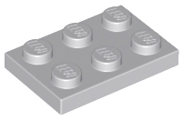 Plate 2 x 3 in Light Bluish Gray