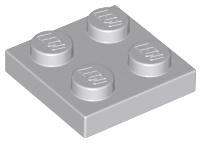 Plate 2 x 2 in Light Bluish Gray
