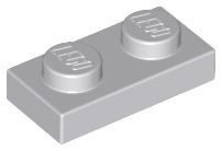 Plate 1 x 2 in Light Bluish Gray