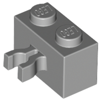 Brick Special 1 x 2 with Vertical Clip [Thick U Clip] in Light Bluish Gray