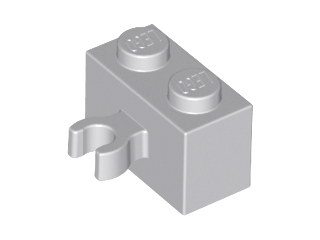 Brick Special 1 x 2 with Vertical Clip [Open O Clip] in Light Bluish Gray