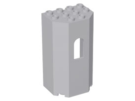 Panel 3 x 4 x 6 with Arched Window in Light Bluish Gray