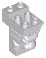 Brick Special 2 x 3 x 3 with Cutout and Lion Head [Hollow Studs] in Light Bluish Gray