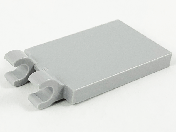 Tile Special 2 x 3 with 2 Clips [Thick Open O Clips] in Light Bluish Gray