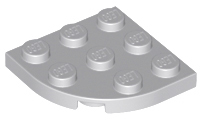 Plate Round Corner 3 x 3 in Light Bluish Gray