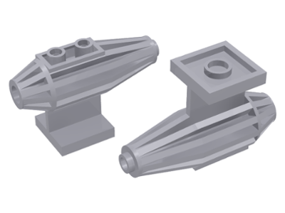 Engine, Strakes, 2 Top Studs, 2 x 2 Bottom Tile in Light Bluish Gray