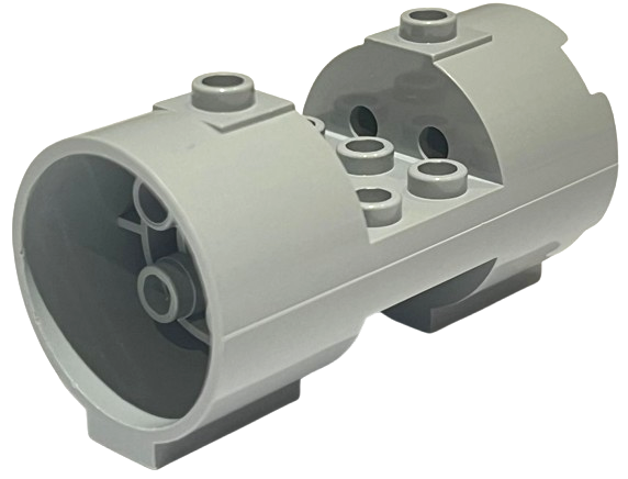 Cylinder 3 x 6 x 2 2/3 Horizontal Hollow Studs in Light Bluish Gray