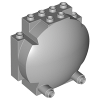 Windscreen 3 x 6 x 5 Bubble with Studs on Top [Plain] in Light Bluish Gray