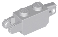 Hinge Brick 1 x 2 Locking with 1 Finger Vertical End and 2 Fingers Vertical End, 9 Teeth in Light Bluish Gray
